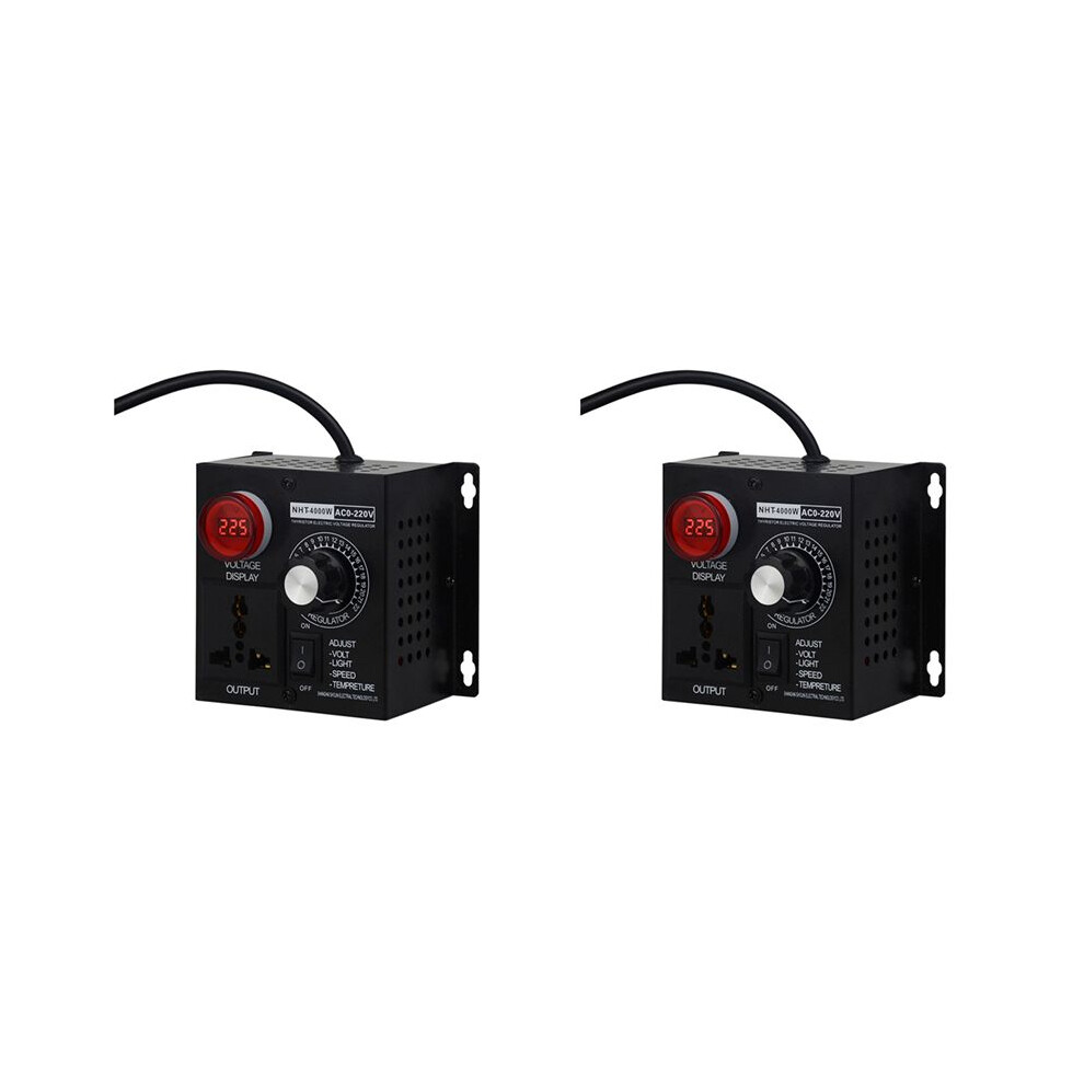 2X 4000W Voltage Regulator Portable Speed Adjustable Voltage Regulator Compact Variable Voltage Controller Eu Plug 6033474029288