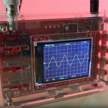 Volledig Gemonteerde Digitale Oscilloscoop 2,4 Inch TFT LCD-Scherm met Testclip van Krokodillenprobe Transparante Acrylbehuizing