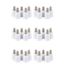 30 Pcs E14, E27 Adapter Base Screw LED Light Bulb Bulb Socket Converter, White