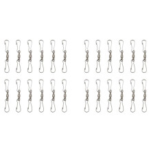 24 Pack Double Clip Swivel Hooks for Wind Spinners, Hanging Windsock, Bird Feeders