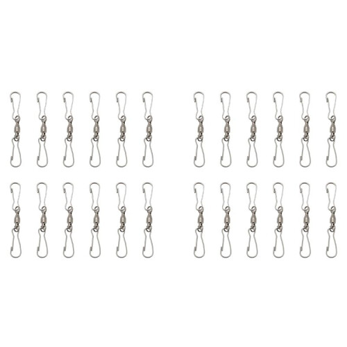 24 Pack  Double Clip Swivel Hooks for Wind Spinners, Hanging Windsock, Bird Feeders