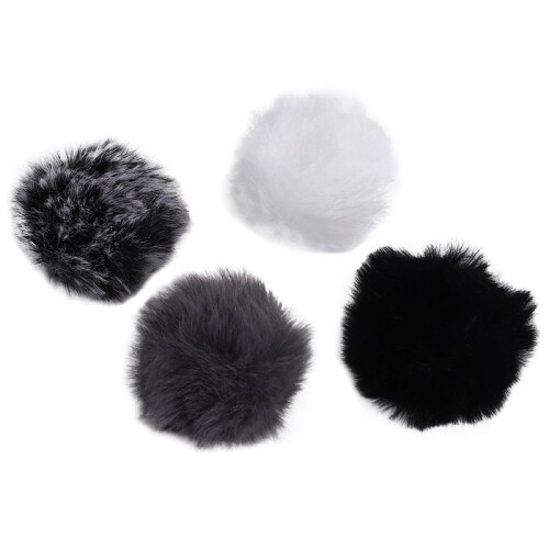 5X Lavalier Microphone Furry Windscreen Fur Windshield Wind Muff Soft for    Lapel Lavalier Mic 5mm 2
