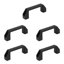 5X Schwarz 90 mm 8,9 cm Lochabstand Kunststoff Schrank Schublade Ziehen Griff