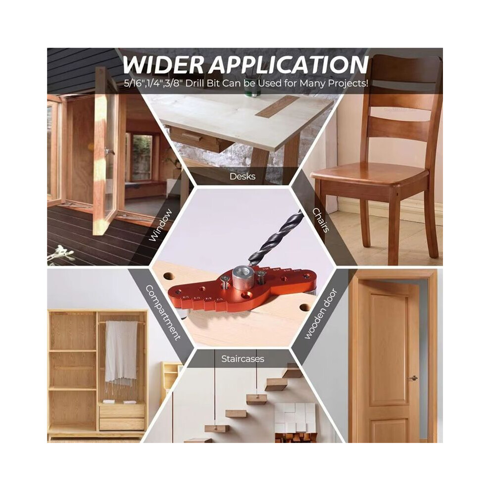 Dowel Jig Kit For Floating Shelf Bracket(1/2Inch X 11.8Inch Drill Bit) Drill Guide For Hidden Shelf,Centering Hole Drill 4713492673848