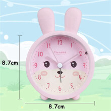 2X Children's Alarm Clock for Girls Without Ticking,Rabbit Children's Alarm Clock Silent Alarm Clock with Light Student