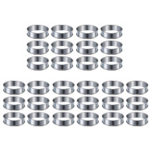 30 Stück Muffin Torten Ringe Doppelte Gerollte Torten Ringe Edelstahl Muffin Ringe Metall Runde Ring Form für die Lebensmittel Herstellung