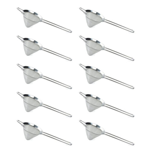 10X Cocktail Fine Strainer Stainless Steel Conical Mesh Strainer Professional Bar Tool