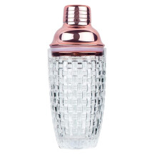 Juego de Coctelera de Vidrio de 13 Oz - Coctelera de Vidrio para CóCteles, Cocteleras y Cocteleras de Oro Rosa