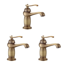 3X Bathroom Basin Faucet Antique Brass Mixer Solid Copper Luxury Europe Style Tap Taps