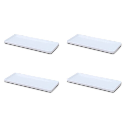 4X Rectangular Ceramic Tray Plate White Porcelain Rectangular Plate Mouthwash Cup Tray Bathroom Living Storage Tray