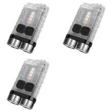 3X Lampe de Poche Torche Rechargeable par USB, Petite Lampe de Poche de Poche, Lumière Extérieure Étanche