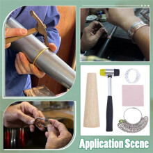 5 Pieces Jewelry Sizing Set, Finger Size Measuring Tape Hammer for DIY Jewelry Making Repair