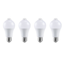 4X 85-265V E27 PIR Motion Sensor Lamp 12W Bulb with Motion Sensor Infrared Motion Detector Security Light Warm Light