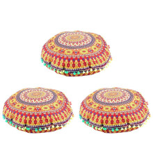 3X Indian Mandala Floor Pillows Round Bohemian Cushion Cushions Pillows Cover Case 13