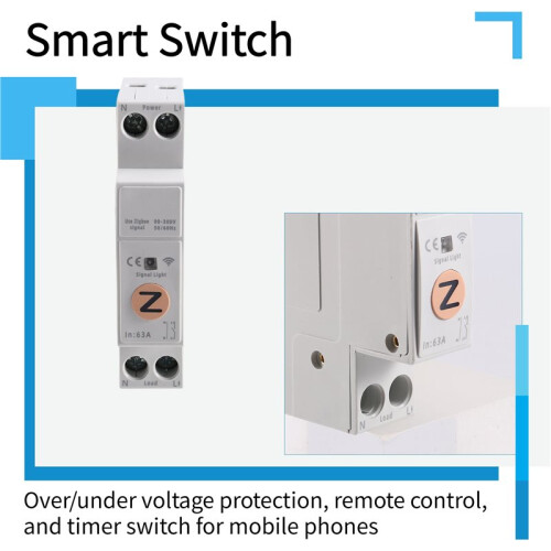 TUYA Zigbee    Meter 63A 1P+N MCB Circuit Breaker Timer Relay