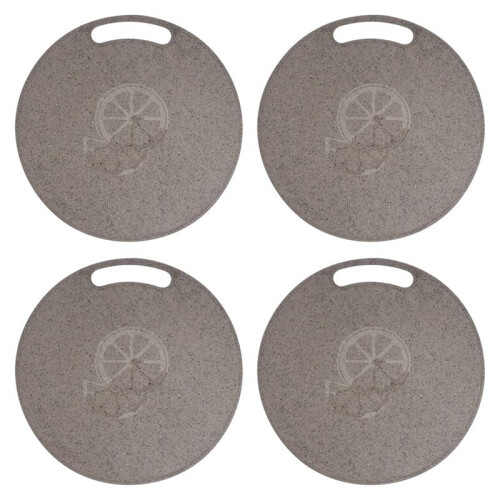 4X Cutting Board Plastic Kitchen Cutting Board Round Baking Board Fruit Vegetable Cutting Board with Handles 31cm
