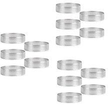 15Pc Circular Stainless Steel Tart Ring French Dessert Perforation Mold Mousse Fruit Pie Quiche Cake Cheese Baking Mould