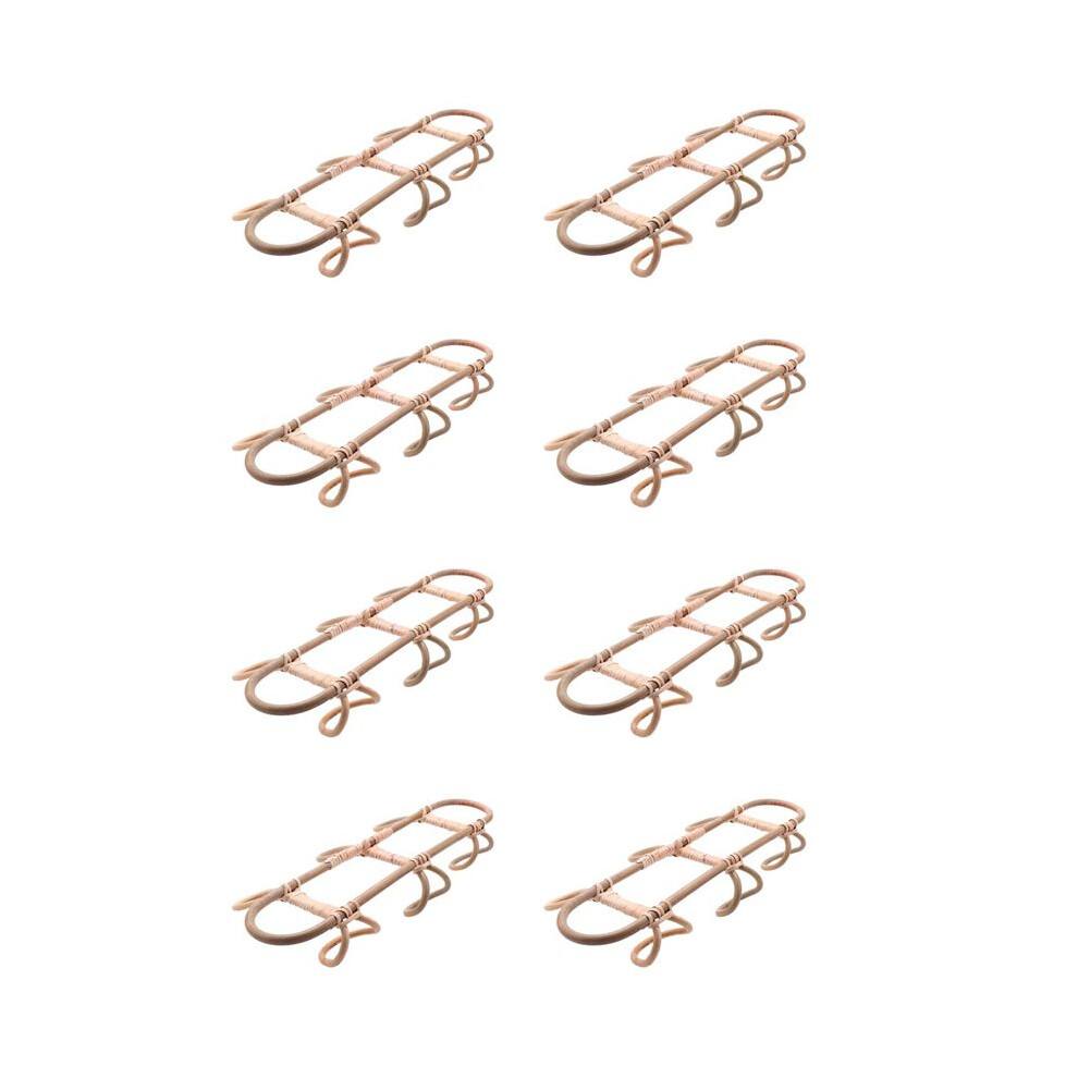 8X Rattan Wall Hooks Kids Garments Organizer Rack Clothes Hat Hanging Hook Rattan Hanger Kids Room Decor Hanger