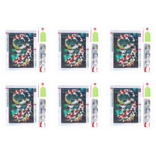 6X 5D Kunst Diamant Malerei Voller Diamanten Koi Kreuz Stich Kits Stickerei Haus Dekore