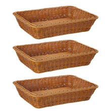 3st 16 Tums Flätad Förvaringskorg, Brödkorg Butik Stormarknad Displaykorg Vävd Mat Fruktrestaurang Serveringskorg
