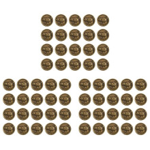 60PCs Zinc Alloy Buttons Horse  Carved Round Bronze Tone 15mm( 5/8 Inch)Dia.