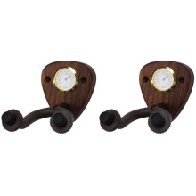 2X Suporte de Guitarra de Madeira Gancho Suporte de Montagem Na Parede Cabide de Guitarra para Guitarra Elétrica Acústica/Banjo/Baixo Cor de Madeira