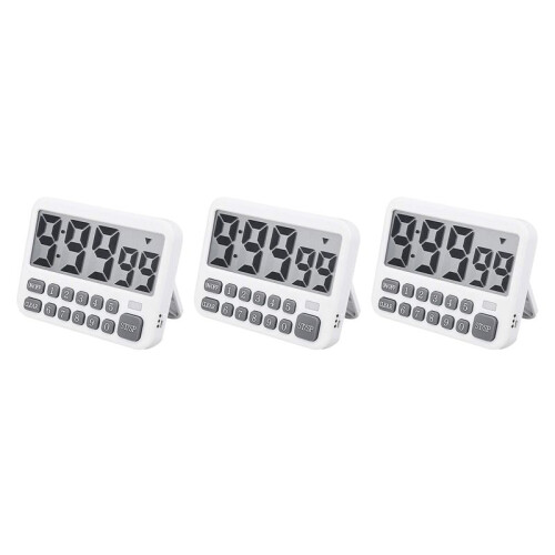 3X Digital Kitchen Timer, Large Display Cooking Timer Cycle Count /Down Timer with Digits Directly Input, Loud Alarm