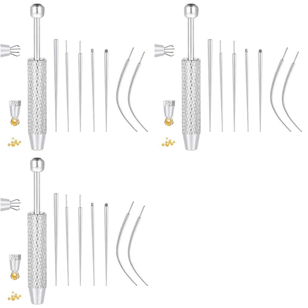 Tlily 3X Piercing Taper Grabber Tool For Changing Jewelry -Flat Back Earrings Applicator Tool,Body Piercing Kit