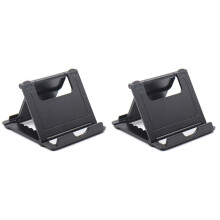 2X Tablet Stand Desktop Support Portable Double Folding Stand Suitable for Tablet Stand Black