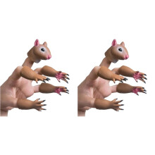 2X E Squirrel Finger Puppet Set, Animals Puppet Show Theater Props,Novelty Toys Weird Stuff Gifts