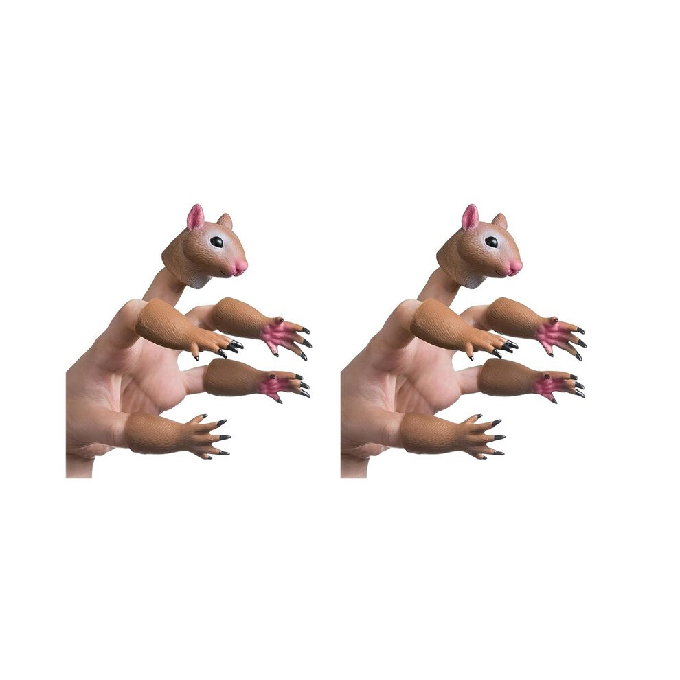 Photos - Doll 2X E Squirrel Finger Puppet Set, Animals Puppet Show Theater Props,Novelty Toys Weird Stuff Gifts
