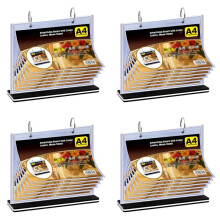 4X A4 Flip Table Menu Stand Multi-Page Table Card Rack Menu Display Stand Menu Holder
