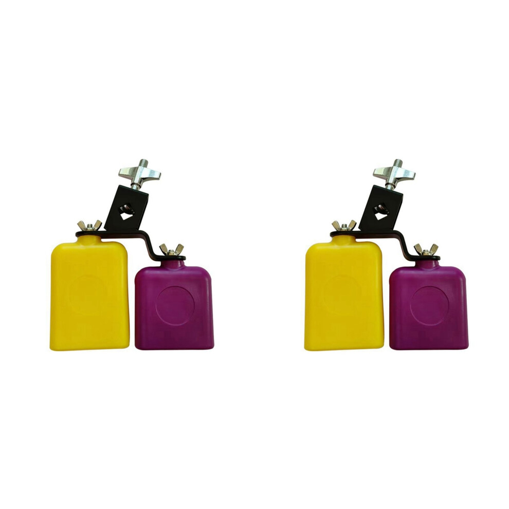 2X Double Sambago Bell Latin Music Yellow Cowbell High Low Sound Knocker Drum Percussion Instrument Part 6033652677300