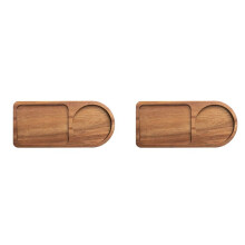 2X Coffee Tray Wood Plate Breakfast Tray for Serving Food Hospitality Coffeeware Teaware Decor Table Decoration C