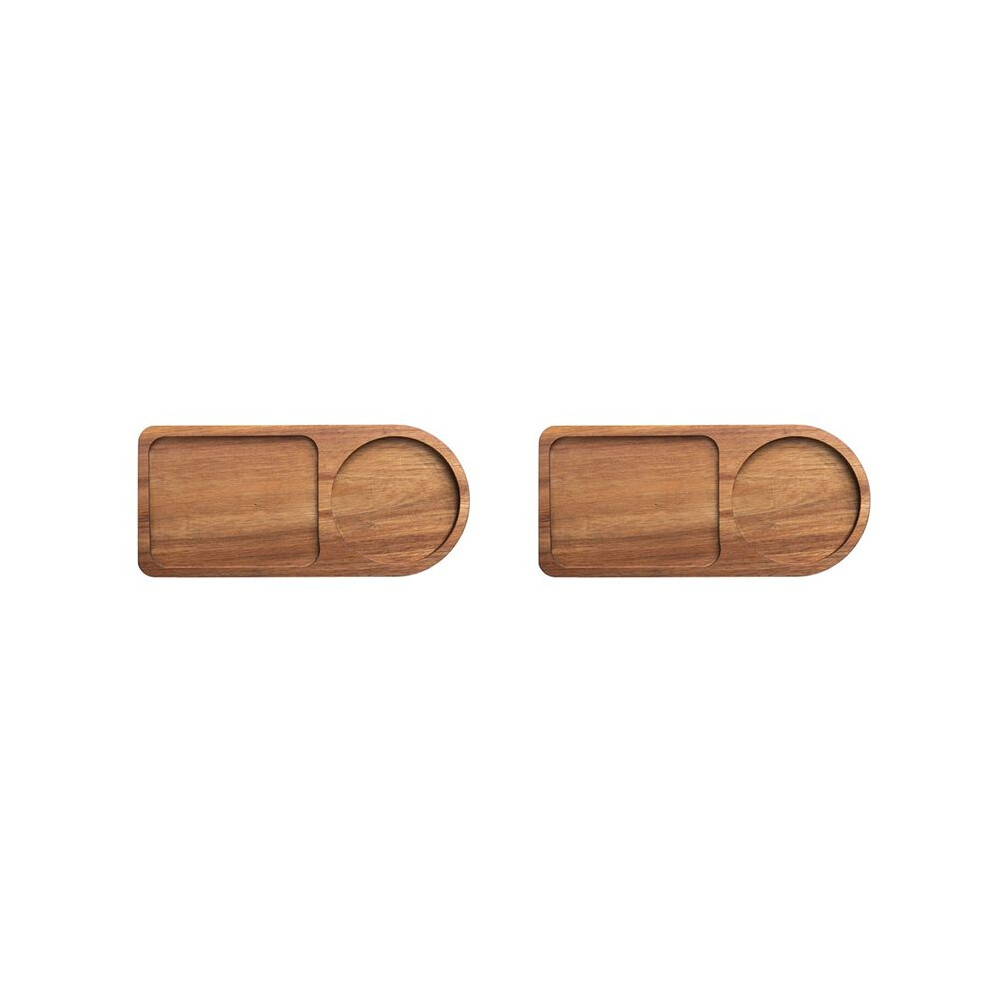 Brecantia 2X Coffee Tray Wood Plate Breakfast Tray For Serving Food Hospitality Coffeeware Teaware Decor Table Decoration C