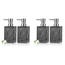 4x Hands Soap Dispenser, Clear Acrylic Plastic Liquid Pump Bottles Refillable Lotion Dispenser for Bathroom Decor C