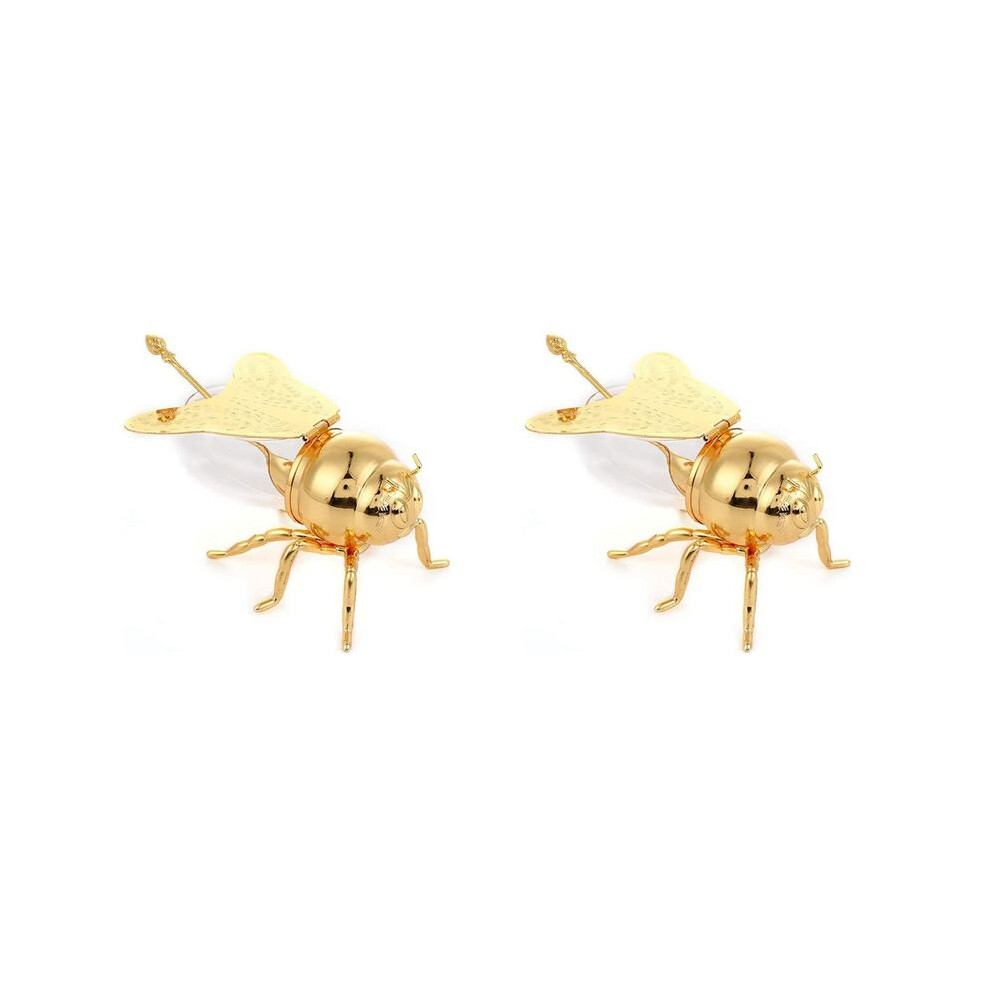 2X Luxurious Honeypot Metal Honey Containers With Dipper Honey Storage Jar Decorative Ornament For Storage Gold 4711679268290