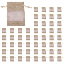 180St Lin Organzapåsar Säckväv Dragsko Julklappsväska BröLlopspåsar för Kaffebönor Godis Smink Smycken Förpackning 10X14Cm
