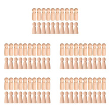 Wooden Peg Doll Unfinished Wooden People Plain Blank Bodies Angel Dolls for DIY Pack of 100