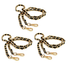 3X Chain Purse -Body Handtasche Schultertasche Gurt Ersatzzubehör Hellgold + Schwarz120cm