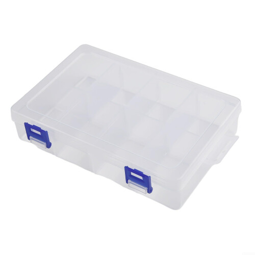 Plastic Storage Box with Adjustable Compartments Clear PP Organizer for Small Parts 8 Grids 1