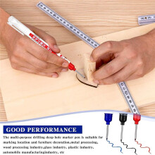 6 Pcs Multi-Purpose Deep Hole Pens Long Deep Nib Markers 20mm Long- Drill Markers Quick Dry Carpenter Pens