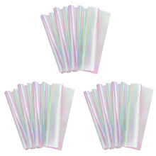 60 Pieces 59 cm X 57 cm Cellophane Wrap Paper Iridescent Film Gift Wrap Rainbow Flower Wrapping Packaging Paper Come