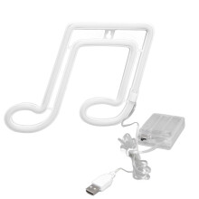 LED Neon Music Note Night Light, 5V, 17x20cm, Blue Waterproof