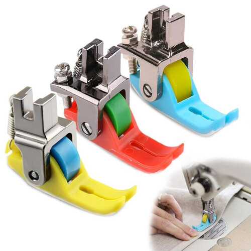 3 Pack Narrow Roller Presser Foot, Roller Presser Foot for Sewing Machine, Leather Roller Presser Foot 1