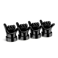 Creative Car Tire Valve Caps Set of 4, Decorative Rubber Finger Wheel Air Nozzle Covers