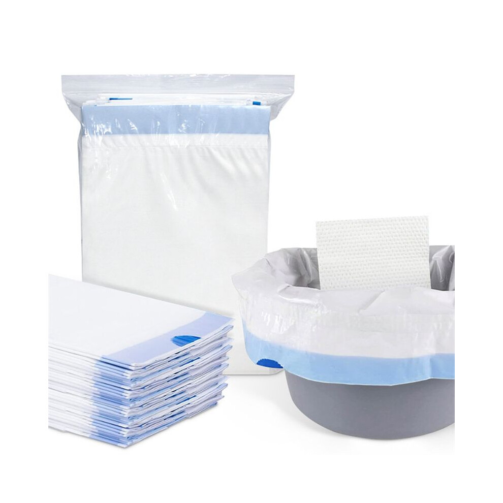 40 Packs Commode Liners With 40 Absorbent Pads, Leak-Proof Disposable Toilet Bags For Adults, For Bedside Toilet Chairs Brecantia