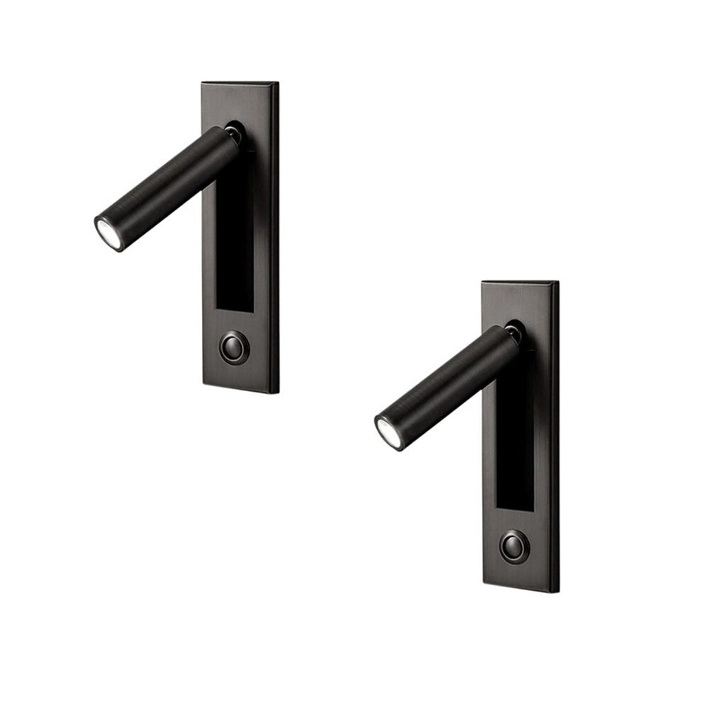 2X Reading S,Headboard Wall Reading Recessed Push Wall Lamps For Living Room, Bedroom Light/Black 6031861510944