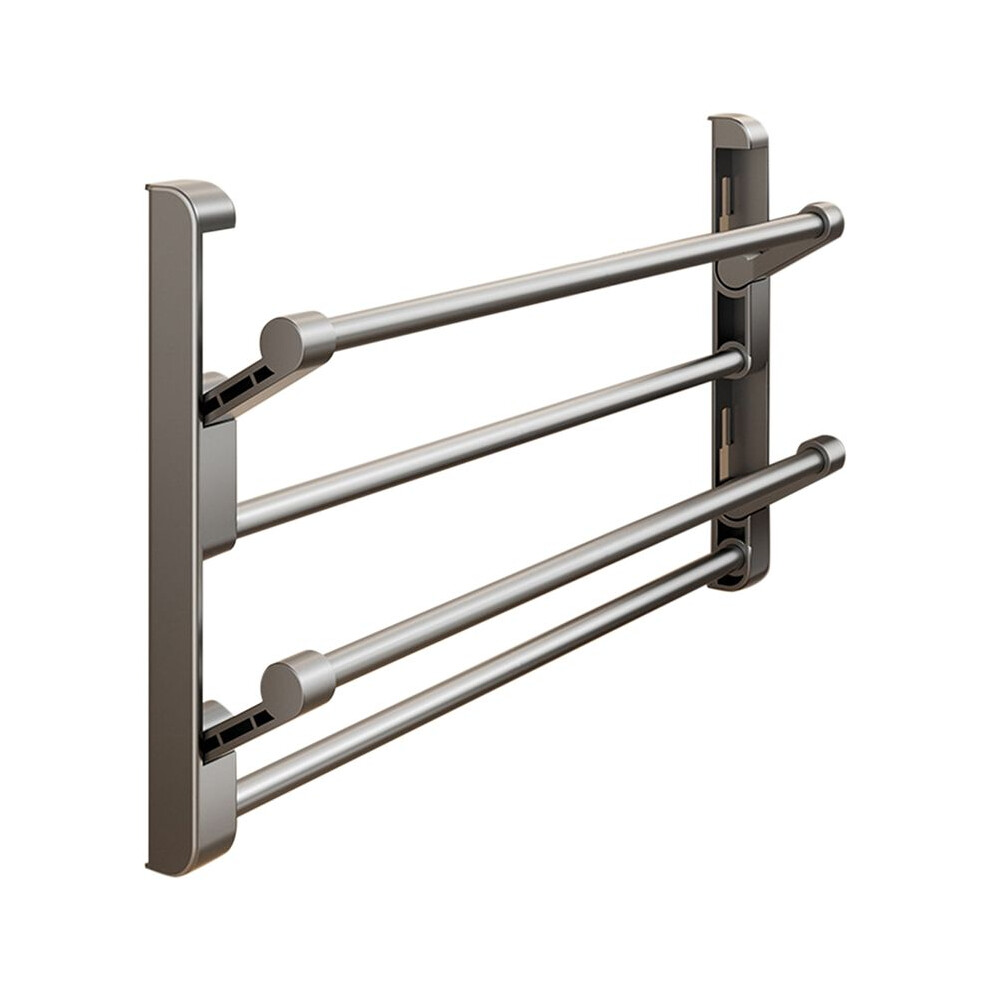 Tauoh Bathroom Slipper Rack Wall-Mounted Non-Perforated Double-Layer Slipper Hanger Shoe Rack Foldable Storage Rack