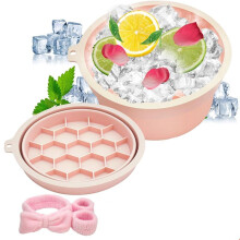 Face Bowl for Ice with Built-in Ice Tray,Collapsible Silicone Facial Ice Bath Bowl for Cold Plunge Therapy